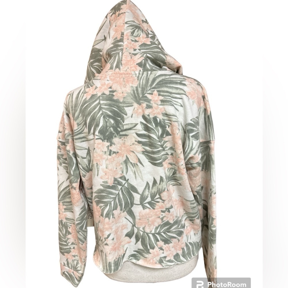 Ron Jon Surf Shop Cropped Tropical Leaf Hoodie Boxy Fit Cotton Blend NWT Small - Picture 3 of 15